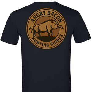 Angry Bacon Hunting Guides Hog Hunting Short Sleeve T-Shirt